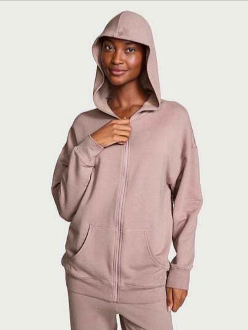 Victoria's Secret Brushed Modal Fleece Full-Zip Hoodie (M)